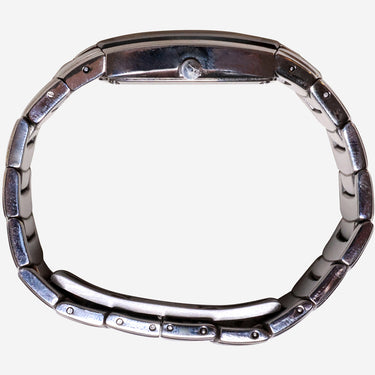 Bulova Rewound Black and Silver Metal Bracelet Quartz Analog Watch