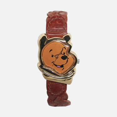 Timex ReWound Winnie the Pooh Gold Quartz Analog Leather Strap Watch
