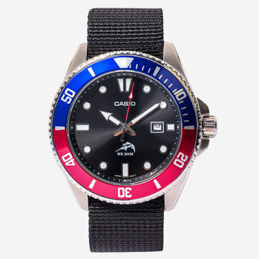 Casio Rewound Blue, Red and Black Quartz Analog Watch 45mm