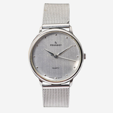 Peuget Rewound Silver Metal Bracelet Quartz Analog Watch 30mm