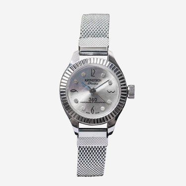 Kronotron Rewound Silver Colored Metal Bracelet Mechanical Watch 25mm