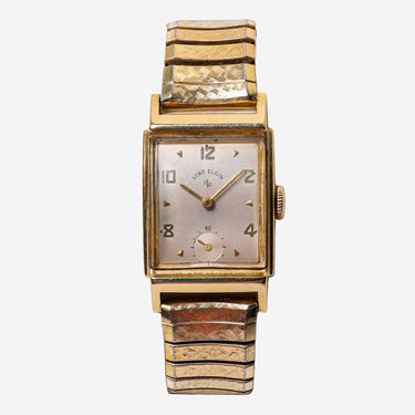 Elgin Rewound Square Gold Metal Bracelet Mechanical Watch 20mm