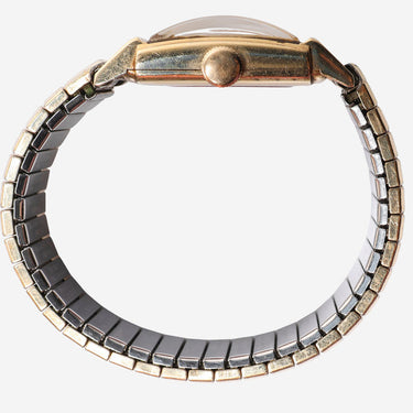 Elgin Rewound Square Gold Metal Bracelet Mechanical Watch 20mm