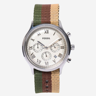 Fossil Rewound Green and Brown Quartz Analog Watch 40mm