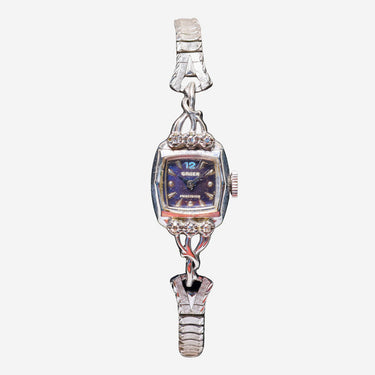 Gruen Rewound Small Square Silver Bracelet Mechanical Watch 15mm