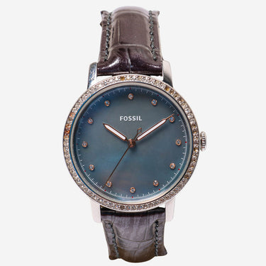 Fossil Rewound Silver and Black Colored Quartz Analog Watch 30mm