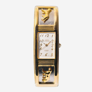 Sarah Conventry Rewound Gold Colored Bracelet Quartz Analog Watch