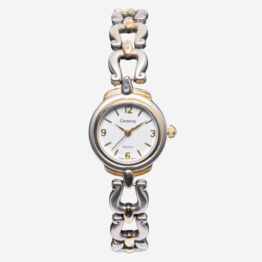 Geneva Rewound Gold and Silver Colored Bracelet Quartz Analog Watch
