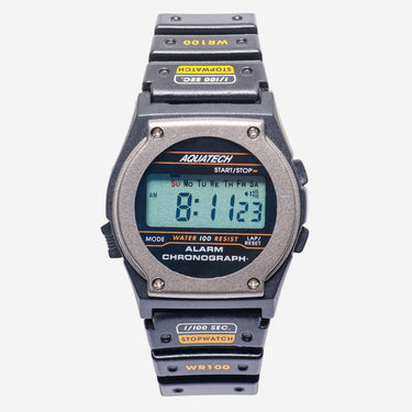 Aquatech Rewound Gray and Black Quartz Digital Watch