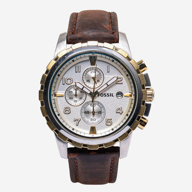 Fossil Rewound Gold, Silver and Brown Colored Quartz Analog Watch
