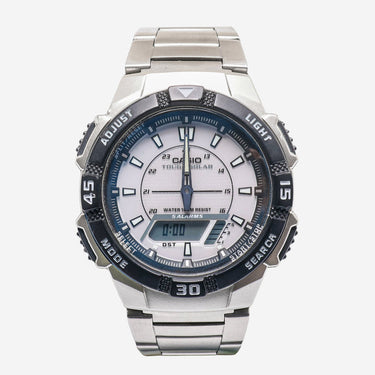 Casio Rewound Black and Silver Quartz Analog and Quartz Digital Watch