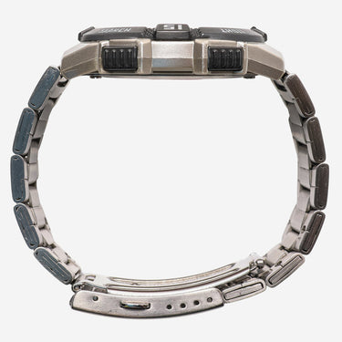 Casio Rewound Black and Silver Quartz Analog and Quartz Digital Watch