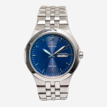 Citizen Rewound Eco-Drive Blue and Silver Quartz Analog Watch