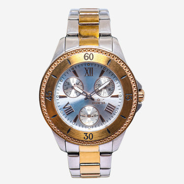 Invicta Rewound Gold and Silver Colored Metal Bracelet Quartz Analog Watch