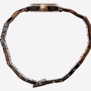 Puslar Rewound Small Gold and Silver Colored Metal Bracelet Quartz Analog Watch