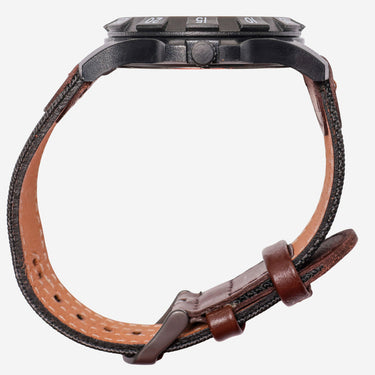 Accutime Rewound Black and Brown Quartz Analog Watch