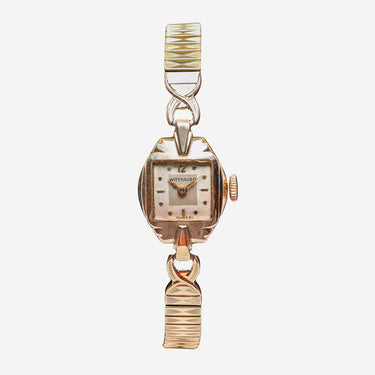 Wittnauer Rewound Square Gold Bracelet Mechanical Watch