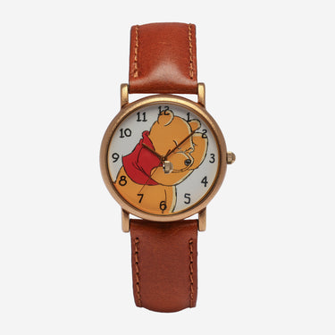 Timex ReWound Winnie the Pooh Gold Quartz Analog Leather Strap Watch