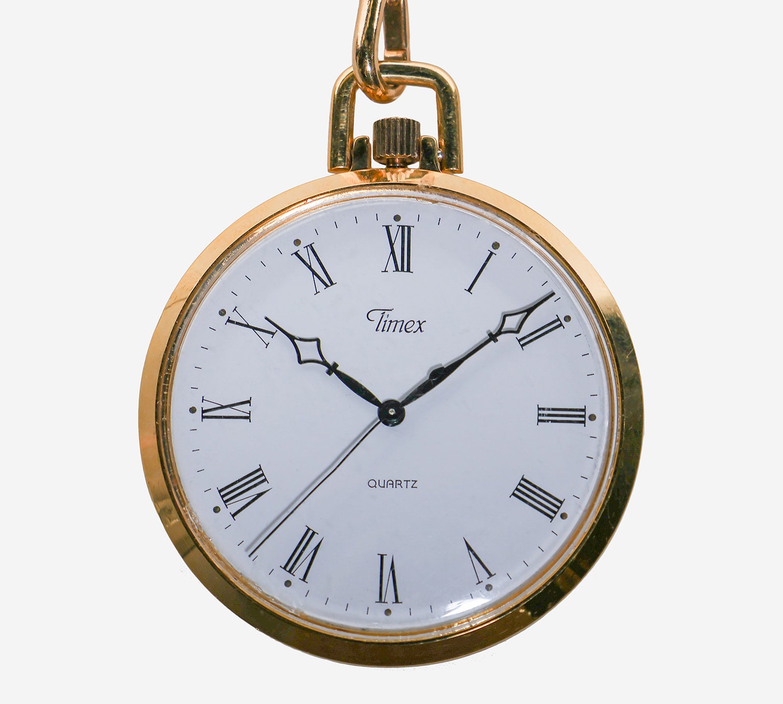 Timex Rewound Quartz Analog Gold Pocket Watch