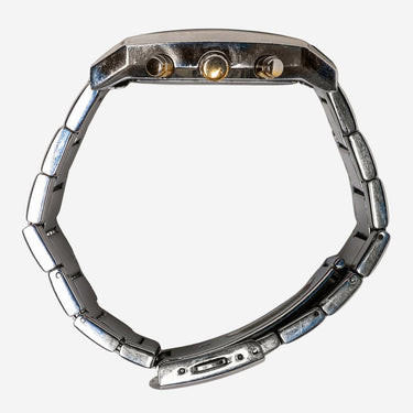 Pulsar Rewound Chronograph Square Silver and Gold Quartz Analog Watch