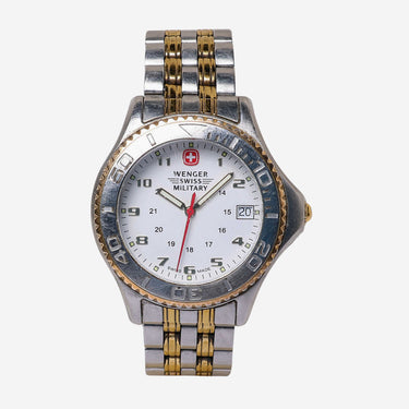 Wenger Rewound Swiss Military Silver and Gold Quartz Analog Watch