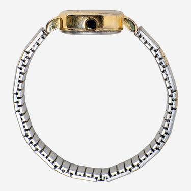Carriage Rewound Gold and Silver Metal Bracelet Quartz Analog Watch
