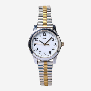Timex Rewound Silver, Gold and White Metal Quartz Analog Watch