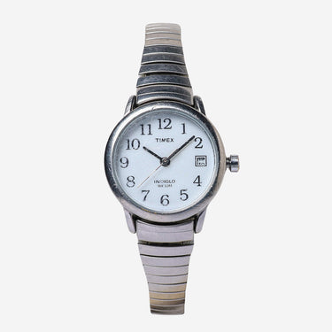 Timex Rewound Indiglo Silver Metal with Date Quartz Analog Watch