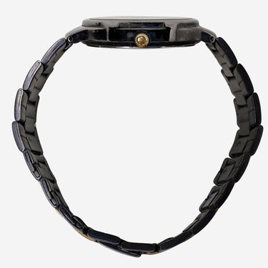 Pulsar Rewound Black and Gold Solar Metal Bracelet Quartz Analog Watch