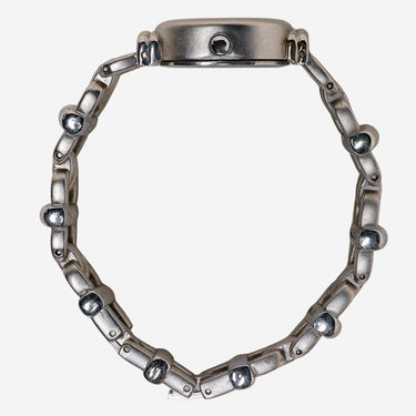 Carriage Rewound Silver Chain Metal Bracelet Quartz Analog Watch