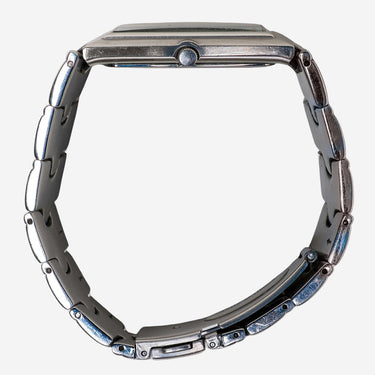 Kenneth Cole Rewound Square Black and Silver Metal Bracelet Quartz Analog