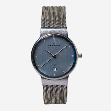 Skagen Rewound Steel Silver Metal Bracelet Quartz Analog Watch