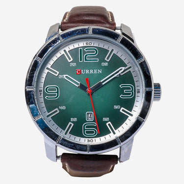 Curren Rewound Silver, Green and Brown Quartz Analog Watch