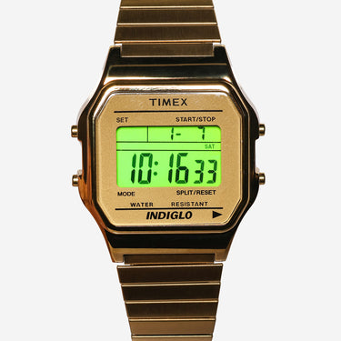 Timex Rewound Gold Metal Bracelet Quartz Digital Watch