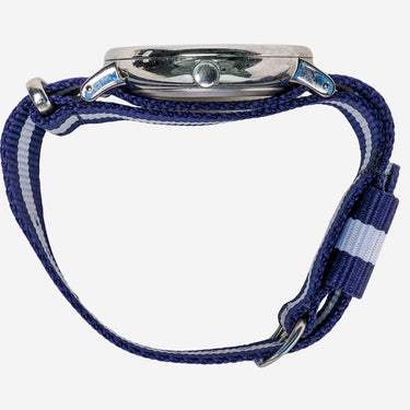 Timex Rewound Silver Round Blue and White Quartz Analog Watch
