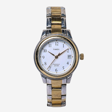 Timex Rewound Silver and Gold with Date Bracelet Quartz Analog Watch