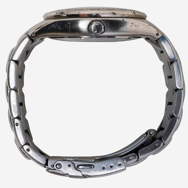 Fossil Rewound Fossil Blue Round Silver Metal Bracelet Quartz Analog Watch