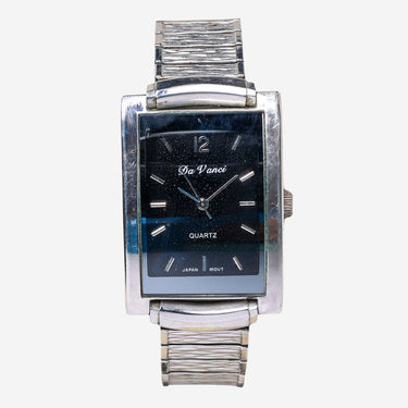 Da Vanci Rewound Square Silver and Black Quartz Analog Watch