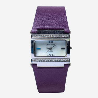 Jaclyn Smith Rewound Silver and Purple Quartz Analog Watch