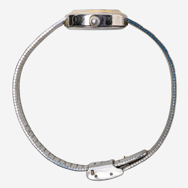 Sharp Rewound Silver and Gold Metal Bracelet Quartz Analog Watch