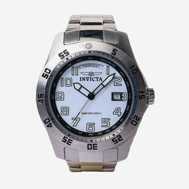 Invicta Rewound White and Silver Metal Bracelet Quartz Analog Watch
