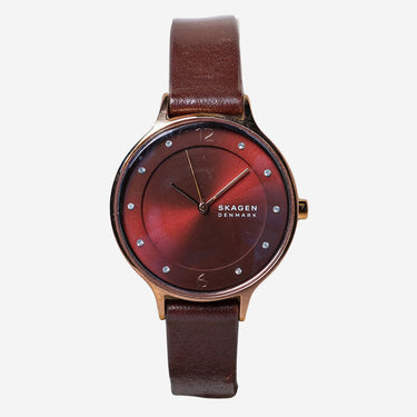 Skagen Rewound Gold and Brown Quartz Analog Watch