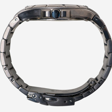 Armitron Rewound Black and Silver Metal Bracelet Quartz Analog Watch