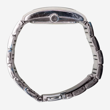 Armitron Rewound Siliver and Blue Square Metal Quartz Analog Watch