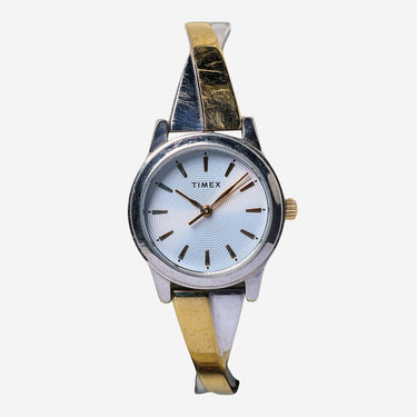Timex Rewound Round Gold and Silver Quartz Analog Watch