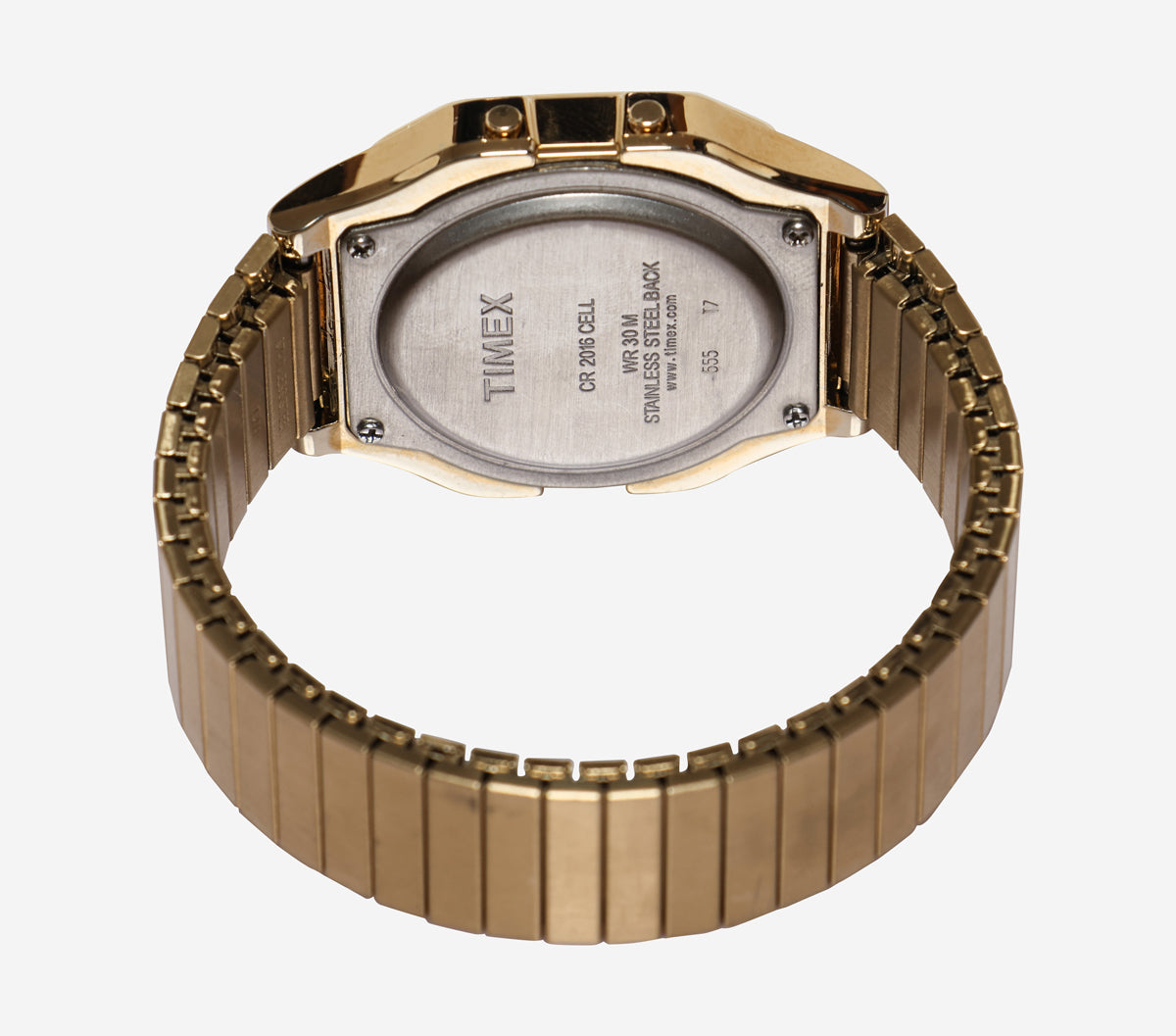 Timex Rewound Gold Bracelet Quartz Digital Watch