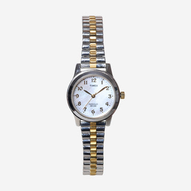 Timex Rewound Silver and Gold Metal Bracelet Quartz Analog Watch