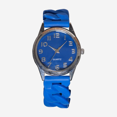 Rewound Silver and Blue Quartz Analog Watch