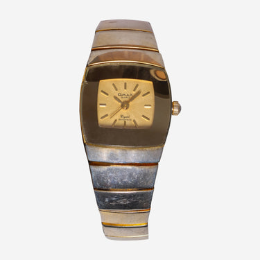 Omax Rewound Gold Metal Bracelet Quartz Analog Watch