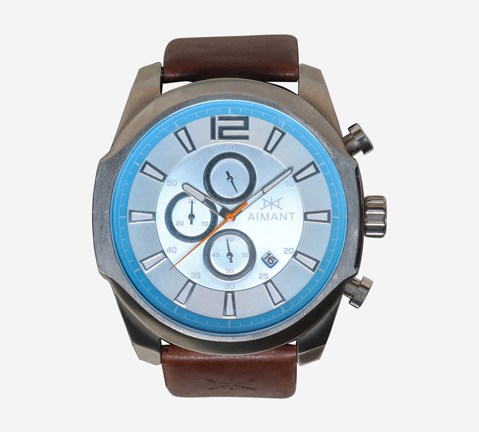 Aimant Rewound Silver and Brown Quartz Analog Watch – Timex Rewound